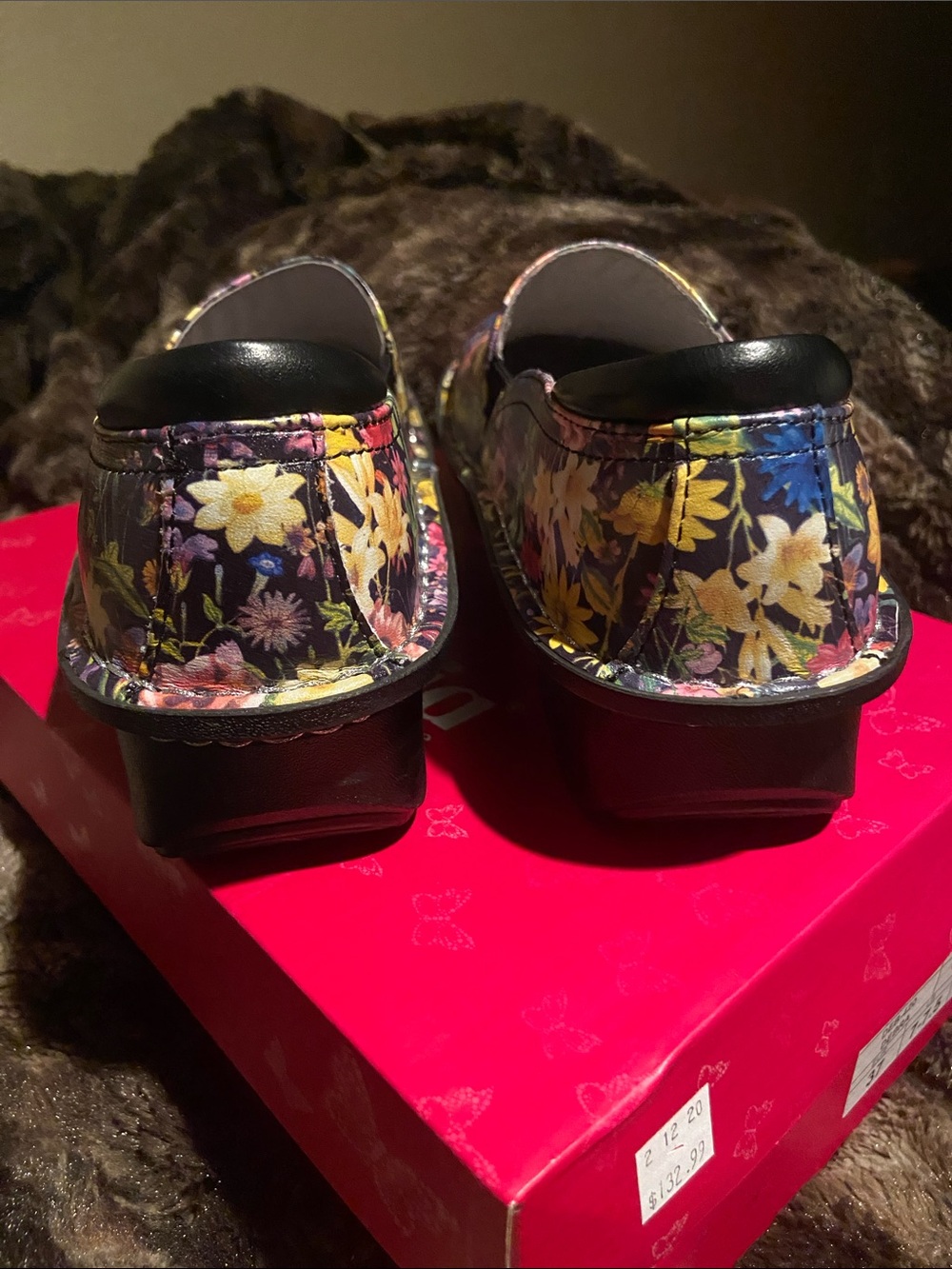 Alegria Black Floral Slip-On Clogs - Picture 5 of 13